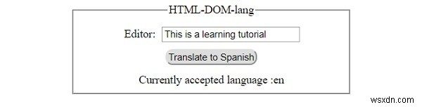 HTML DOM ল্যাংয়ের সম্পত্তি 