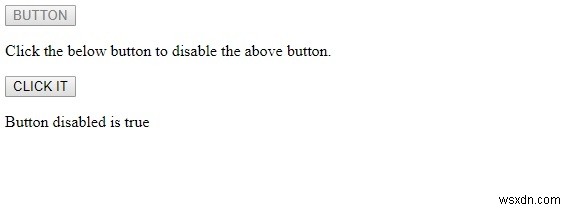 HTML DOM বোতাম নিষ্ক্রিয় বৈশিষ্ট্য 