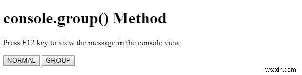 HTML DOM console.group() পদ্ধতি 