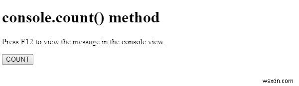 HTML DOM console.count() পদ্ধতি 