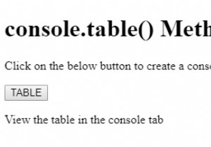 HTML DOM console.table() পদ্ধতি 