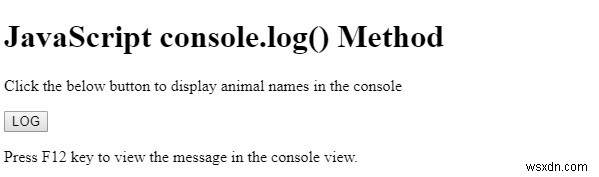 HTML DOM console.log() পদ্ধতি 