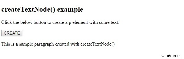 HTML DOM createTextNode() পদ্ধতি 