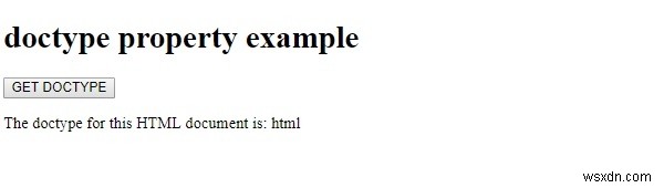 HTML DOM ডকটাইপ প্রপার্টি 