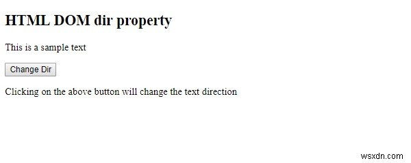 HTML DOM dir সম্পত্তি 