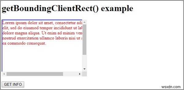 HTML DOM getBoundingClientRect() পদ্ধতি 