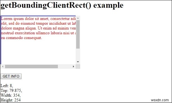HTML DOM getBoundingClientRect() পদ্ধতি 