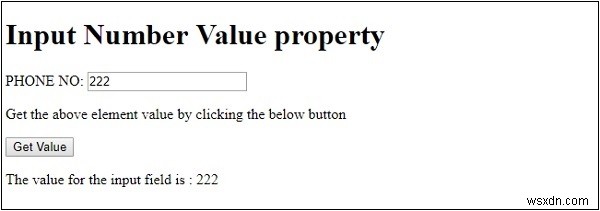 এইচটিএমএল ডম ইনপুট নম্বর মান বৈশিষ্ট্য 