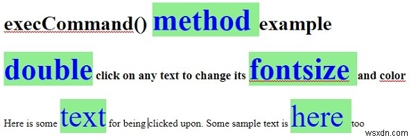 HTML DOM execCommand() পদ্ধতি 