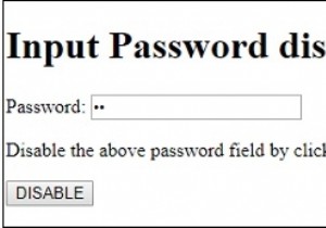 HTML DOM ইনপুট পাসওয়ার্ড অক্ষম বৈশিষ্ট্য 