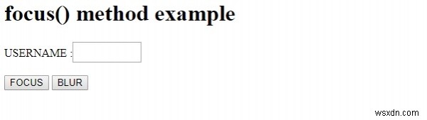 HTML DOM ফোকাস() পদ্ধতি 