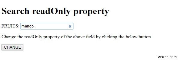 HTML DOM ইনপুট অনুসন্ধান শুধুমাত্র পঠনযোগ্য সম্পত্তি 