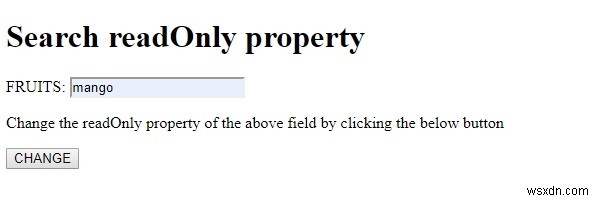 HTML DOM ইনপুট অনুসন্ধান শুধুমাত্র পঠনযোগ্য সম্পত্তি 