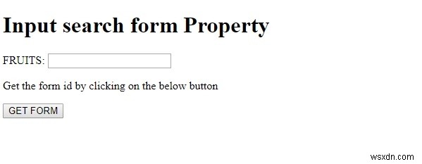 HTML DOM ইনপুট অনুসন্ধান ফর্ম সম্পত্তি 