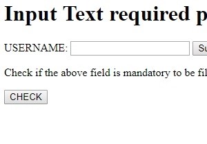 HTML DOM ইনপুট পাঠ্য প্রয়োজনীয় সম্পত্তি 