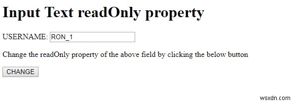 HTML DOM ইনপুট টেক্সট রিডঅনলি সম্পত্তি 