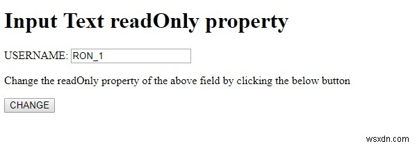 HTML DOM ইনপুট টেক্সট রিডঅনলি সম্পত্তি 
