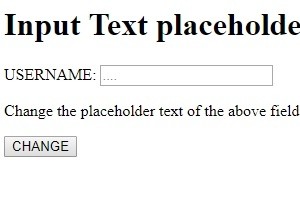HTML DOM ইনপুট টেক্সট স্থানধারক সম্পত্তি 
