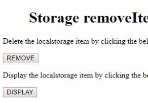 HTML DOM স্টোরেজ রিমুভ আইটেম() পদ্ধতি 