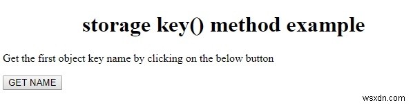 HTML DOM স্টোরেজ কী() পদ্ধতি 