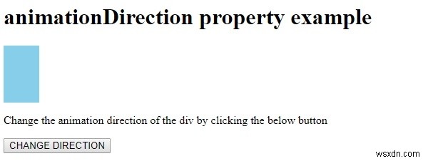 এইচটিএমএল ডম স্টাইল অ্যানিমেশন ডিরেকশন প্রপার্টি 