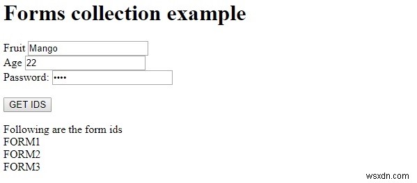 HTML DOM ফর্ম সংগ্রহ 