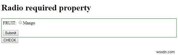 HTML DOM ইনপুট রেডিও প্রয়োজনীয় সম্পত্তি 
