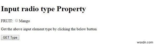 HTML DOM ইনপুট রেডিও টাইপ সম্পত্তি 