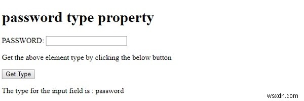 HTML DOM ইনপুট পাসওয়ার্ড টাইপ সম্পত্তি 