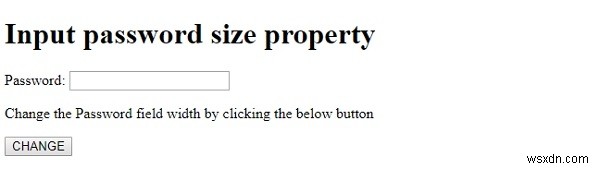 HTML DOM ইনপুট পাসওয়ার্ড আকারের বৈশিষ্ট্য 