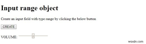 HTML DOM ইনপুট রেঞ্জ অবজেক্ট 