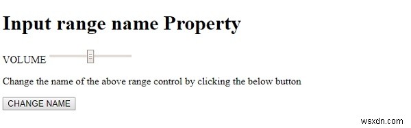 HTML DOM ইনপুট রেঞ্জ নামের বৈশিষ্ট্য 