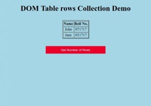 HTML DOM টেবিল সারি সংগ্রহ 