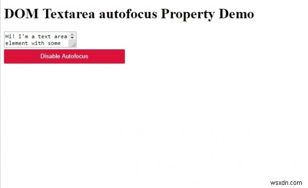 HTML DOM Textarea অটোফোকাস প্রপার্টি 