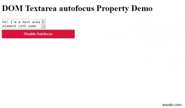 HTML DOM Textarea অটোফোকাস প্রপার্টি 