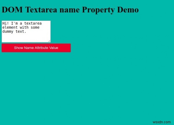 HTML DOM Textarea নাম প্রপার্টি 