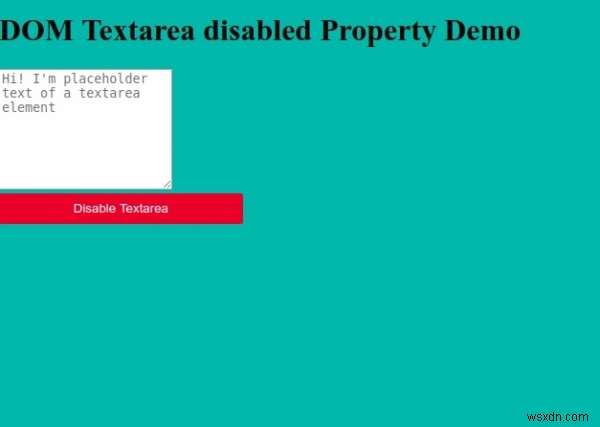 HTML DOM Textarea নিষ্ক্রিয় সম্পত্তি 