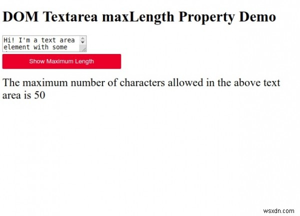 HTML DOM Textarea maxLength প্রপার্টি 