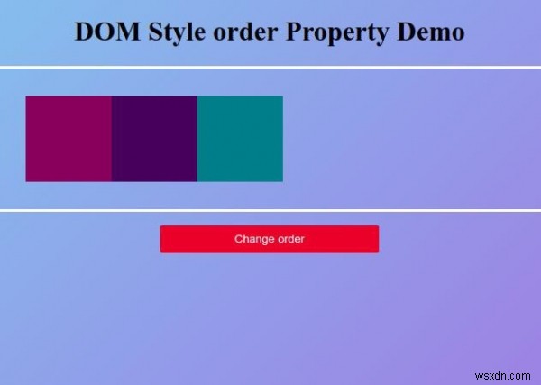 HTML DOM শৈলী অর্ডার সম্পত্তি 
