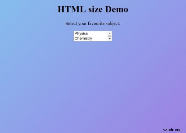 HTML আকারের বৈশিষ্ট্য 