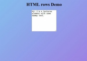 HTML সারি বৈশিষ্ট্য 
