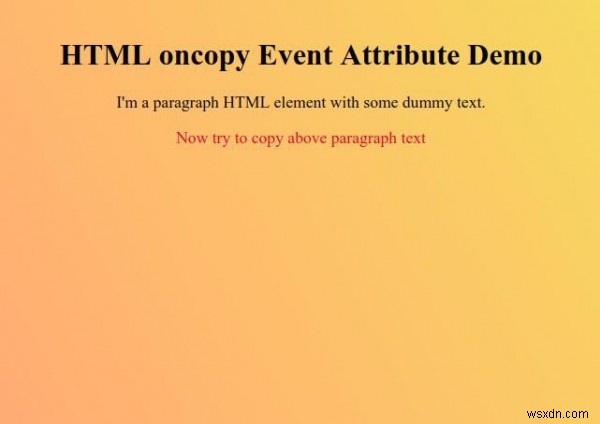 HTML অনকপি ইভেন্ট অ্যাট্রিবিউট 