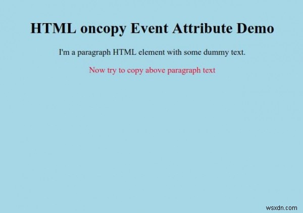 HTML অনকপি ইভেন্ট অ্যাট্রিবিউট 
