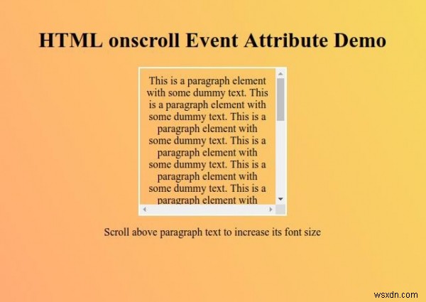 HTML অনস্ক্রোল ইভেন্ট অ্যাট্রিবিউট 