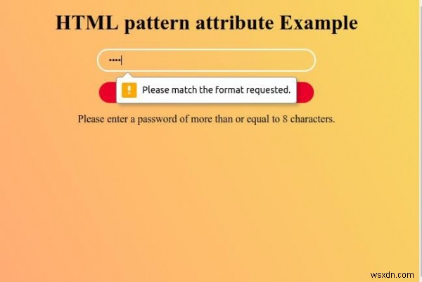 HTML প্যাটার্ন অ্যাট্রিবিউট 