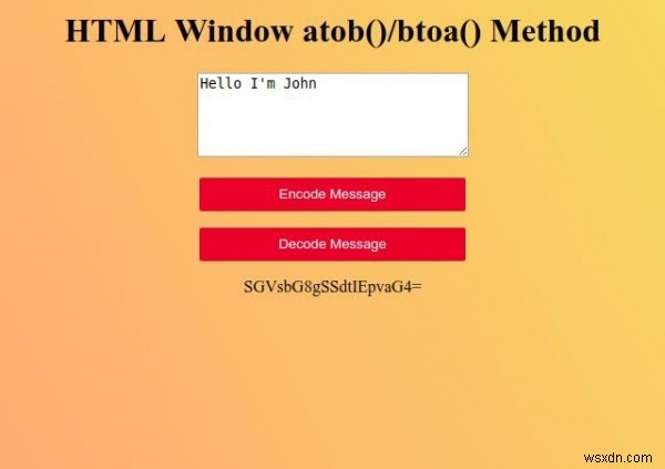 HTML উইন্ডো btoa( ) পদ্ধতি 