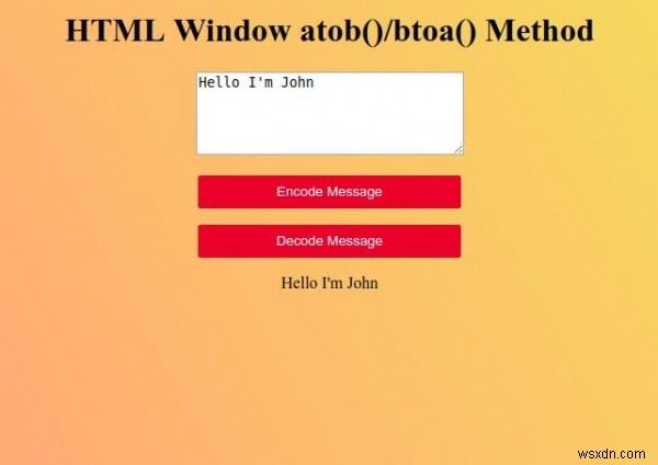 HTML উইন্ডো btoa( ) পদ্ধতি 