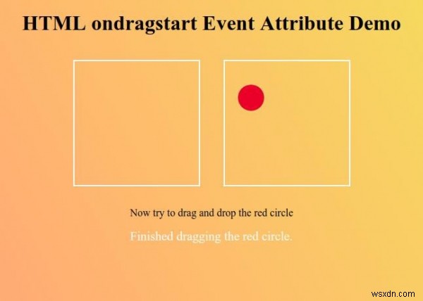 HTML অনড্রাগস্টার্ট ইভেন্ট অ্যাট্রিবিউট 