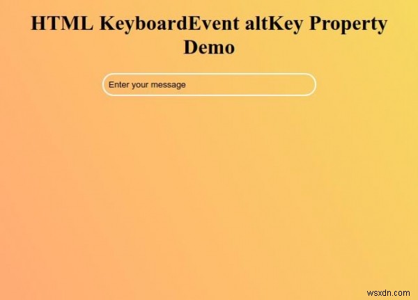 HTML DOM কীবোর্ড ইভেন্ট altKey বৈশিষ্ট্য 