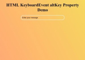 HTML DOM কীবোর্ড ইভেন্ট altKey বৈশিষ্ট্য 